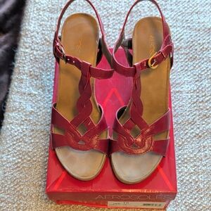 AEROSOLES Women's Burgundy Sandals